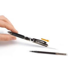 Recambio boligrafo q-connect retractil kf11057 borrable negro caja de 3 unidades