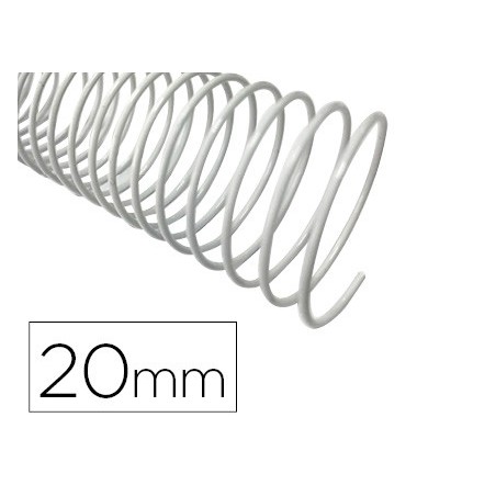 Espiral metalico q-connect blanco 64 5:1 20mm 1,2mm caja de 100 unidades