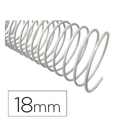 Espiral metalico q-connect blanco 64 5:1 18mm 1,2mm caja de 100 unidades