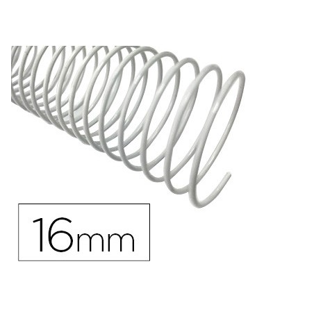 Espiral metalico q-connect blanco 64 5:1 16mm 1,2mm caja de 100 unidades