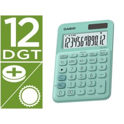 Calculadora casio ms-20uc-gn sobremesa 12 digitos tax /- color verde