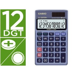 Calculadora casio sl-320ter bolsillo 12 digitos tax /- conversion moneda tecla doble cero color azul