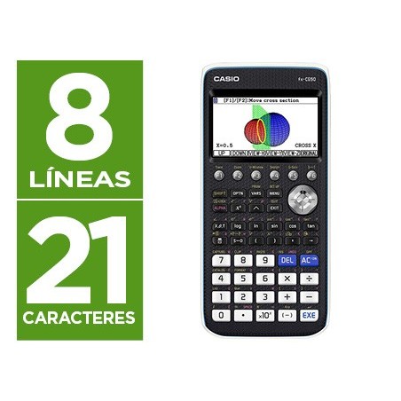 Calculadora casio fx-cg50 cientifica grafica 8 lineas 21 caracteres pantalla color 3d memoria 16 mb conexion usb