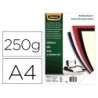 Tapa de encuadernacion fellowes din a4 carton brillo rojo chromolux 250 gr pack de 100 unidades