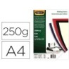 Tapa de encuadernacion fellowes din a4 carton brillo azul chromolux 250 gr pack de 100 unidades