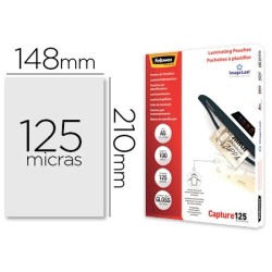 Bolsa de plastificar fellowes brillo din a5 125 mc pack 100 unidades