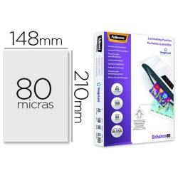 Bolsa de plastificar fellowes brillo din a5 80 mc pack 100 unidades