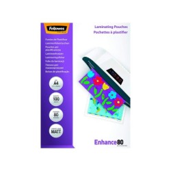 Bolsa de plastificar fellowes mate din a4 80 mc pack 100 unidades