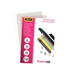 Bolsa de plastificar fellowes brillo din a4 250 mc pack de 100 unidades