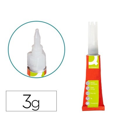 Pegamento q-connect adhesivo instantaneo fuerte 3 gr unidad