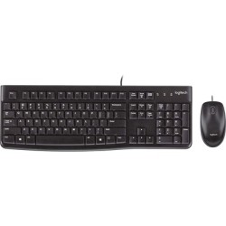 Set teclado  raton logitech mk120 usb con cable negro