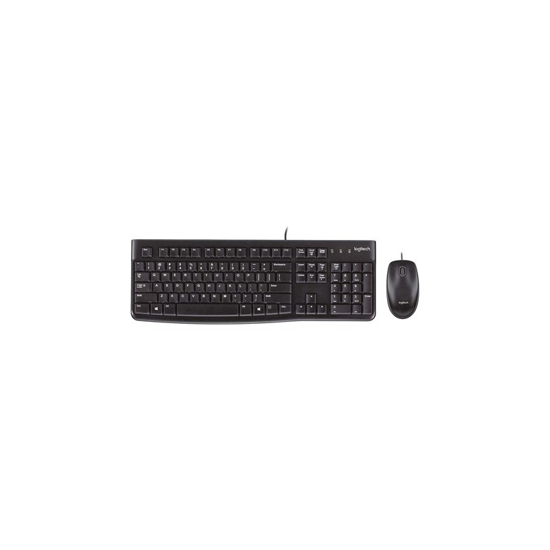 Set teclado raton logitech mk120 usb con cable negro Set teclado raton logitech mk120 usb con cable negro