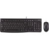 Set teclado  raton logitech mk120 usb con cable negro
