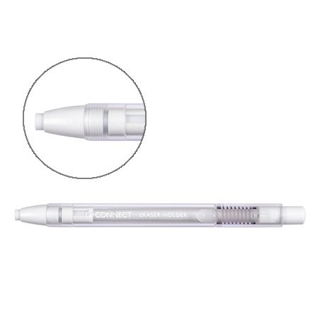 Portagomas q-connect con clip punta goma blanca redonda color blanco 5x90 mm