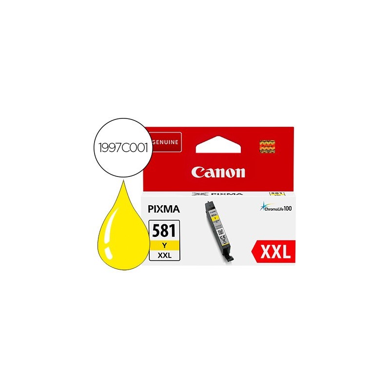 Ink-jet canon 581 xxl ts9550 / ts705 amarillo 830 paginas