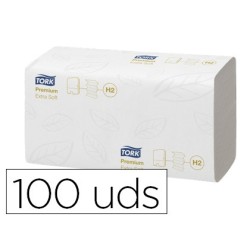 Toalla secamanos tork xpress extrasuave engarzada 2 capas 34x21,2 cm paquete de 100 unidades