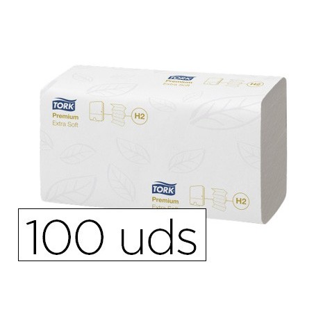 Toalla secamanos tork xpress extrasuave engarzada 2 capas 34x21,2 cm paquete de 100 unidades