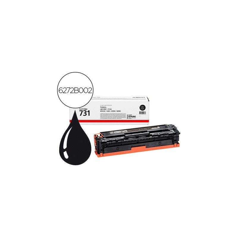 Toner canon 731 bk i-sensys lbp7100cn / lbp7110cw / mf623cn / mf628cw / mf8230cn / mf8280cw negro 1500 pag