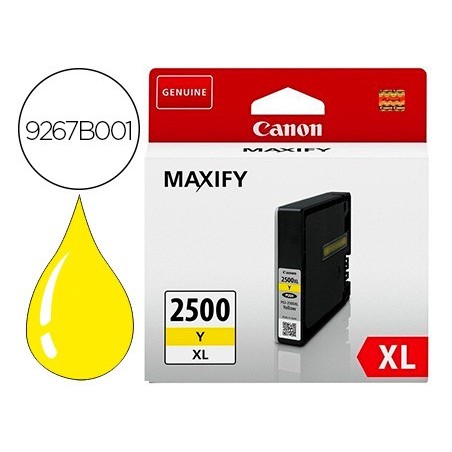 Ink-jet canon pgi 2500 xl maxify ib4050 / mb5050 / mb5150 / mb5155 / mb5350 / mb5450 amarillo 1520 paginas