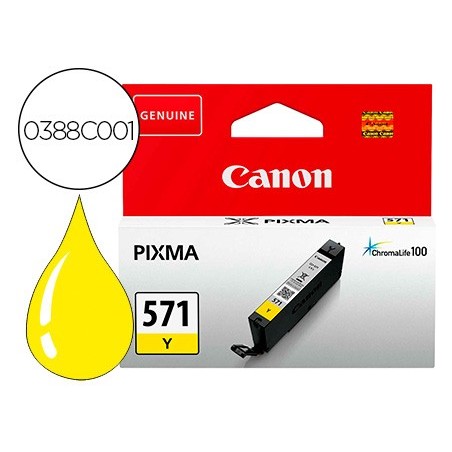 Ink-jet canon cli 571 pixma ts5051 / ts6050 / ts8051 / ts9050 / amarillo 161 paginas