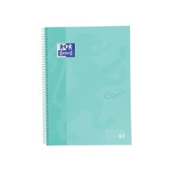 Cuaderno espiral oxford ebook 1 school touch te din a4 80 hojas cuadro 5 mm con margen mint pastel
