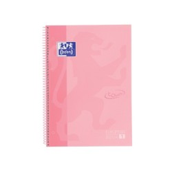 Cuaderno espiral oxford ebook 1 school touch te din a4 80 hojas cuadro 5 mm con margen flamingo pastel