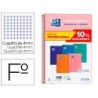 Cuaderno espiral oxford tapa plastico folio 80 hojas cuadro 4 mm pack 5 unidades colores tendecias