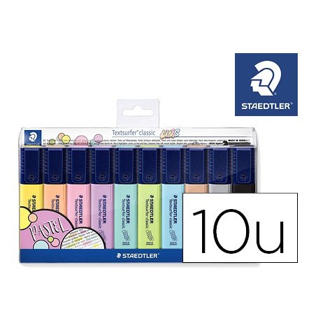 Rotulador textsurfer classic 364 pastel & vintage bolsa de 10 unidades colores surtidos