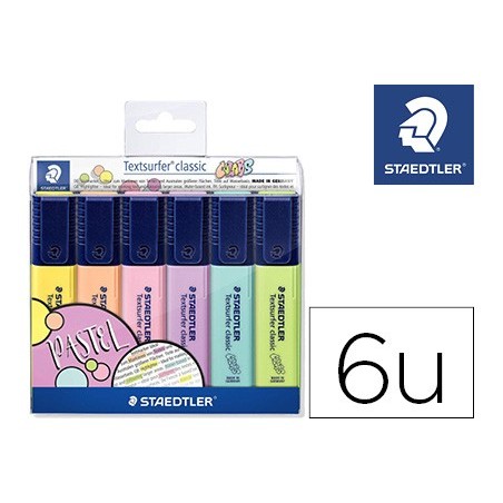 Rotulador textsurfer classic 364 pastel & vintage bolsa de 6 unidades colores surtidos