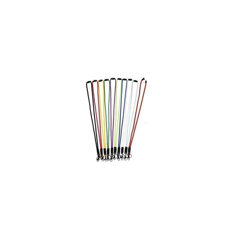Cordon colgante para identific ador tarifold textil con llavero y mosqueton 43 cm negro pack de 10 unidades
