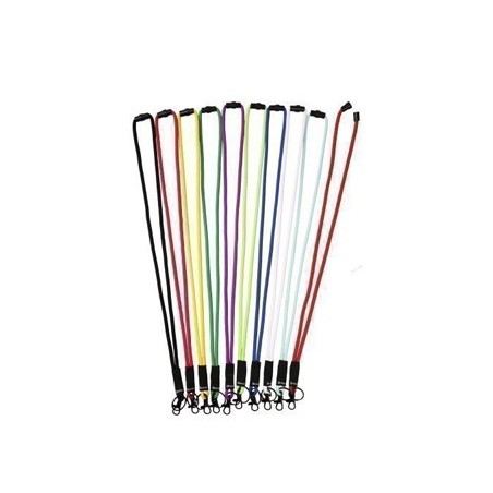 Cordon colgante para identific ador tarifold textil con llavero y mosqueton 43 cm negro pack de 10 unidades