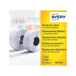 Etiqueta avery 1 linea adhesivo permanente 26x12 mm blanca rollo 1500 unidades caja de 10 unidades