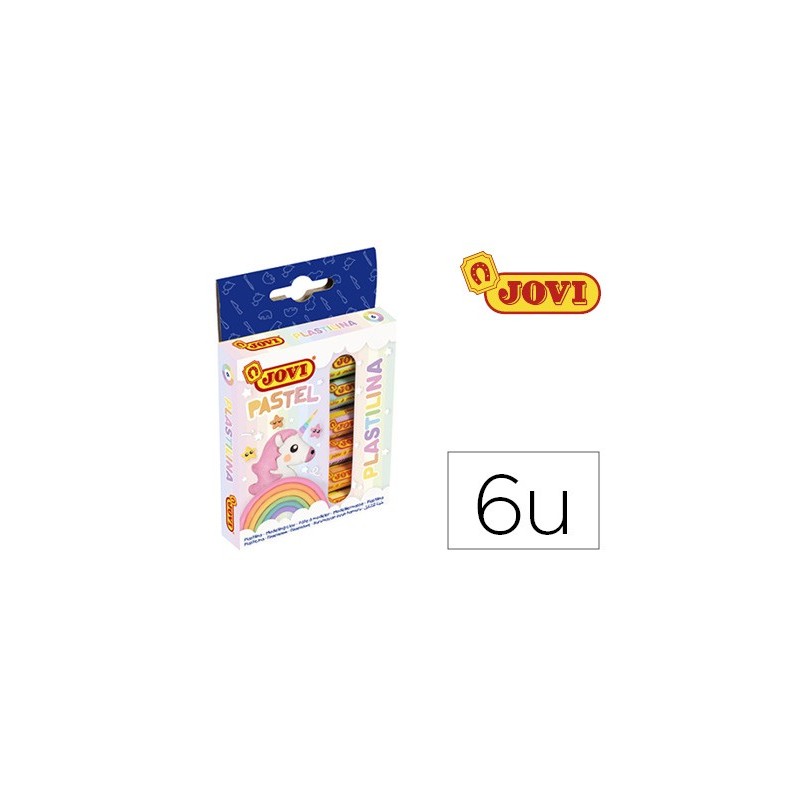 Plastilina jovi 90 estuche 6 barras colores pastel surtidos 15 g