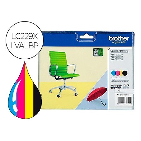 Ink-jet brother lc229xlvalbp mfc-j5320dw / j5620dw / j5625dw / j5720dw pack 4 colores negro amarillo cian