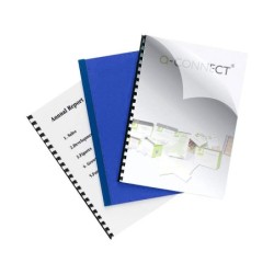 Tapa de encuadernacion q-connect pvc din a4 opaca azul 180 micras caja de 100 unidades