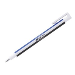 Portagomas tombow mono zero con clip goma redonda 2,3 mm diametro color azul blanco y negro