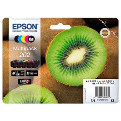 Ink-jet epson 202 xl xp-6000 / xp-6005 / xp-6100 / xp-6105 pack 5 negro amarillo cian magenta photo negro 650 pag