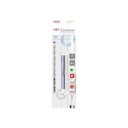 Portagomas tombow mono zero con clip goma redonda 2,3 mm diametro color azul blanco y negro