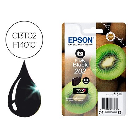 Ink-jet epson 202 xp-6000 / xp-6005 / xp-6100 / xp-6105 photo negro 400 pag