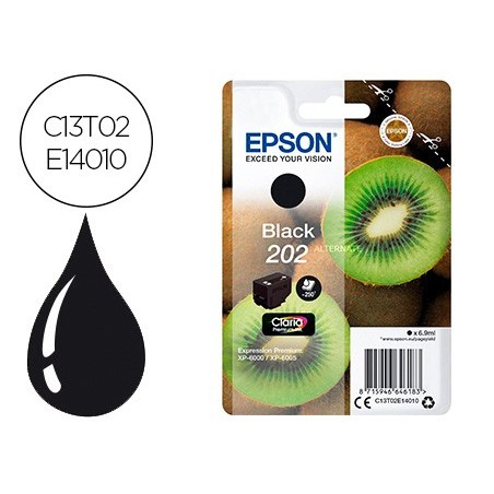 Ink-jet epson 202 xp-6000 / xp-6005 / xp-6100 / xp-6105 negro 250 pag