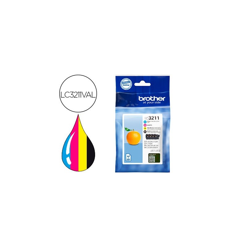 Ink-jet brother lc3211 dcp-j572 / dcp-j772 / dcp-j774 / mfc-j890 / mfc-j895 paquete 4 amarillo