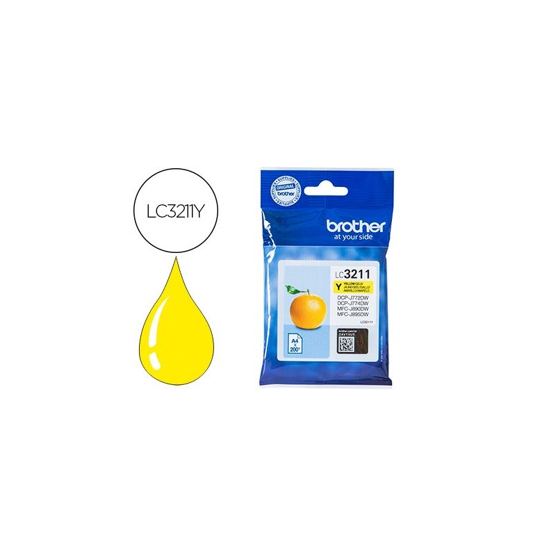 Ink-jet brother lc3211y dcp-j572 / dcp-j772 / dcp-j774 / mfc-j890 / mfc-j895 amarillo 200 pag