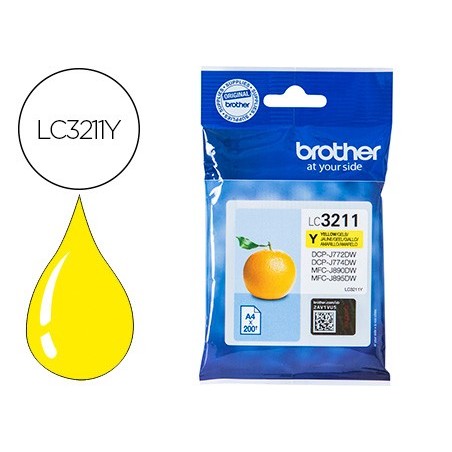Ink-jet brother lc3211y dcp-j572 / dcp-j772 / dcp-j774 / mfc-j890 / mfc-j895 amarillo 200 pag