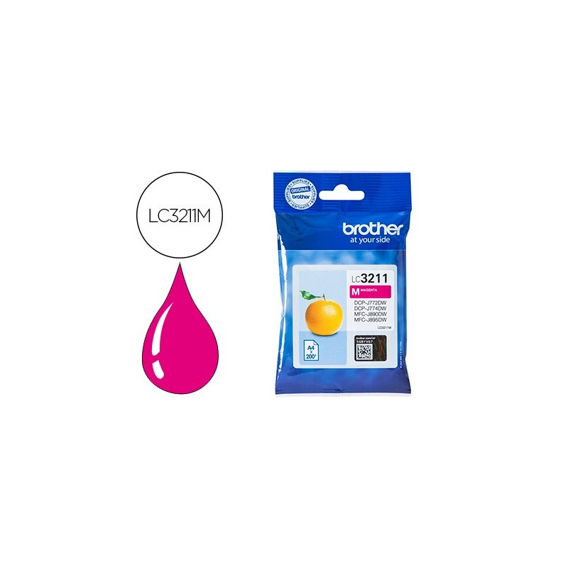 Ink-jet brother lc3211m dcp-j572 / dcp-j772 / dcp-j774 / mfc-j890 / mfc-j895 magenta 200 pag