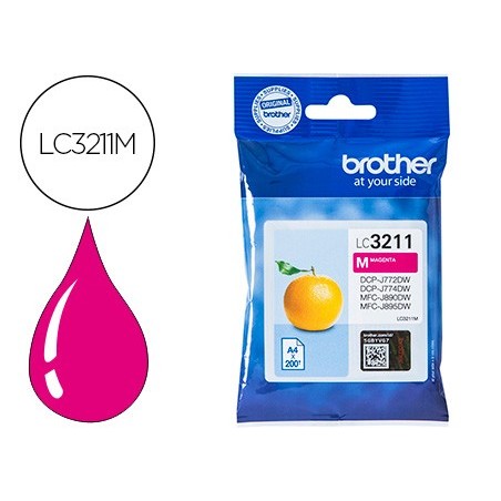 Ink-jet brother lc3211m dcp-j572 / dcp-j772 / dcp-j774 / mfc-j890 / mfc-j895 magenta 200 pag