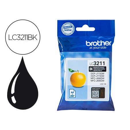 Ink-jet brother lc3211bk dcp-j572 / dcp-j772 / dcp-j774 / mfc-j890 / mfc-j895 negro 200 pag