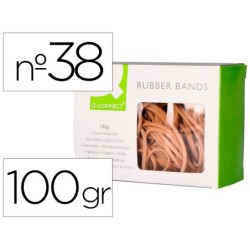 Gomillas elasticas q-connect 100 gr 150x3 mm numero 38