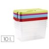 Caja multiusos plastico 10 l numero 24 tapa de color con asa 385x230x175 mm