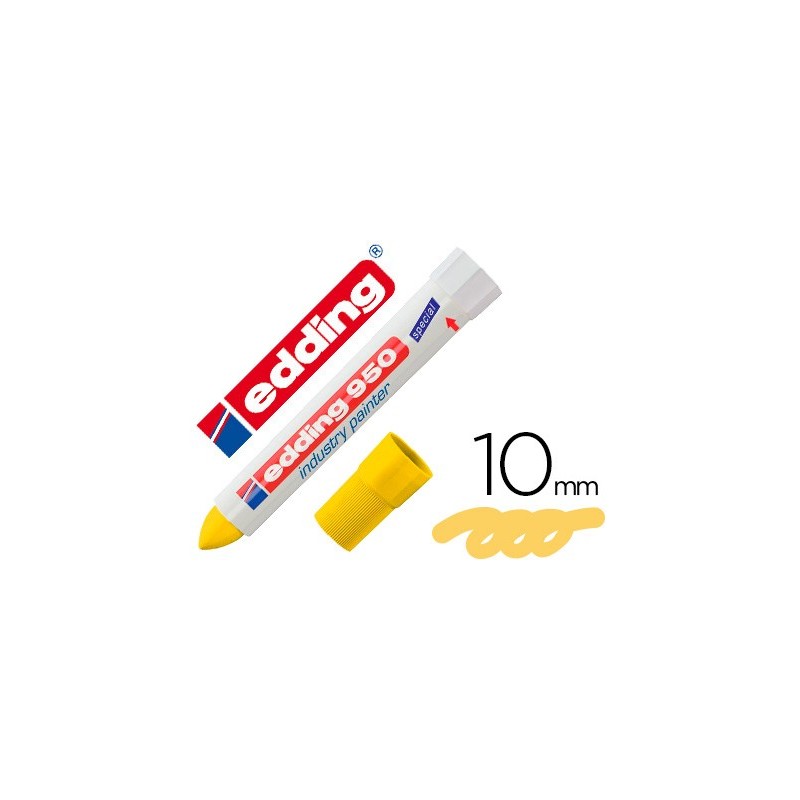 Marcador edding permanente 950 pasta opaca amarilla punta redonda 10 mm para superficies oxidadas o