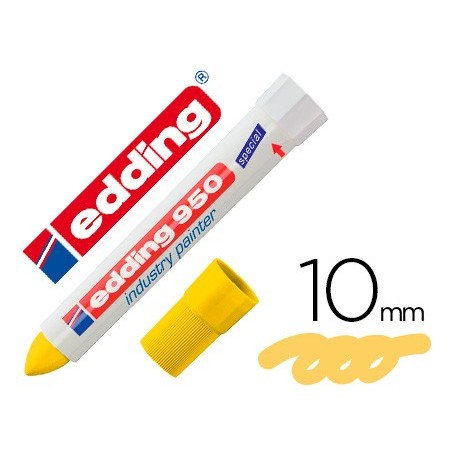 Marcador edding permanente 950 pasta opaca amarilla punta redonda 10 mm para superficies oxidadas o